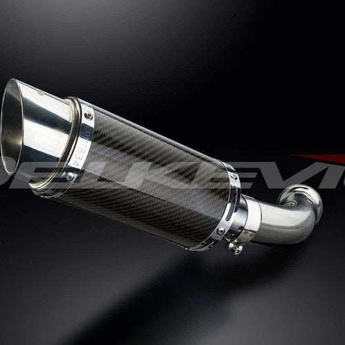 Delkevic 8" Carbon Fiber Round Muffler - Honda VFR750 - 1994-1997 Exhaust
