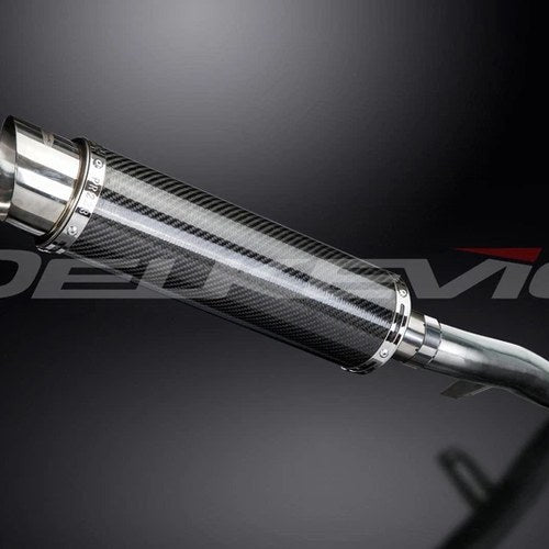 Delkevic 14" Carbon Fiber Stubby round Muffler - Honda CB1100A - 13-14 Exhaust
