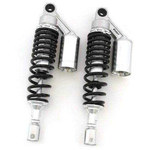 Silver & Black Remote Reservoir Rear Shocks Eye To Clevis 320 - 330mm for Suzuki