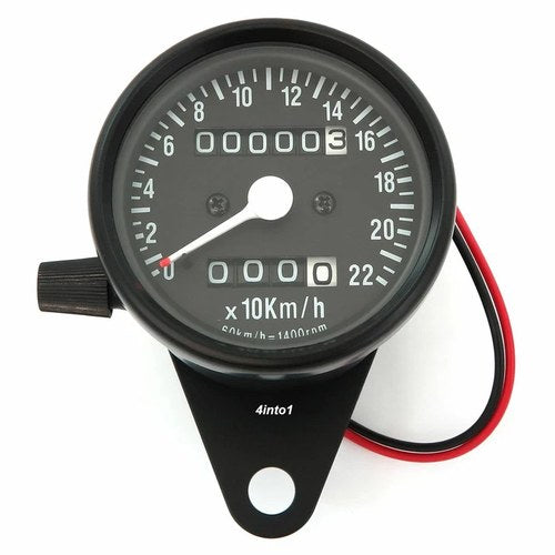 Mini Speedometer w/ Trip Meter - 1400:60 - Black - Kmh