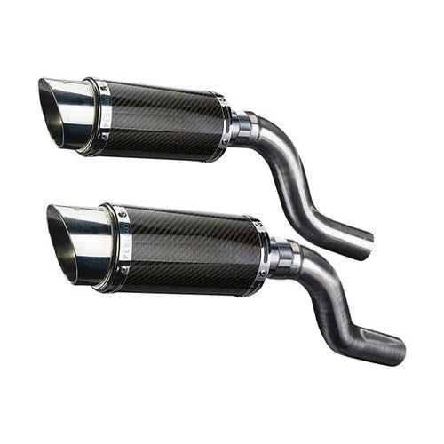 Delkevic 8" Carbon Fiber Round Mufflers - Kawasaki Ninja 1000 - 11-20 Exhaust