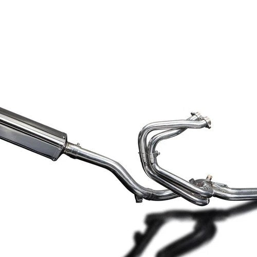 Delkevic Full 4-1 Exhaust High Mount 17" Stubby Tri-Oval Muffler Honda VFR800