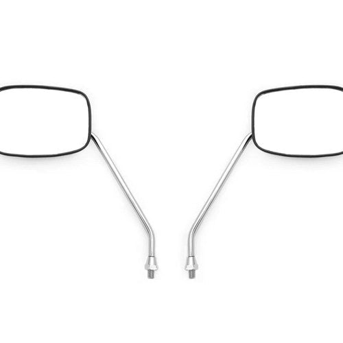Rectangular Moped Scooter Long Stem Screw In Mirror Set - 8mm