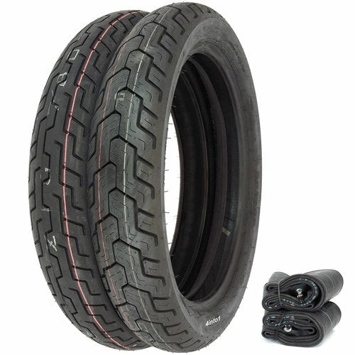 Dunlop D404 Tire Set - Honda CB750A 76 - CB750K 77-78 - Tires and Tubes