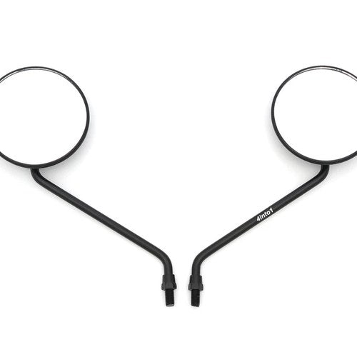 Set of 2 Universal Round Black Mirrors Motorcycle ATV Honda Kawasaki Suzuki M10