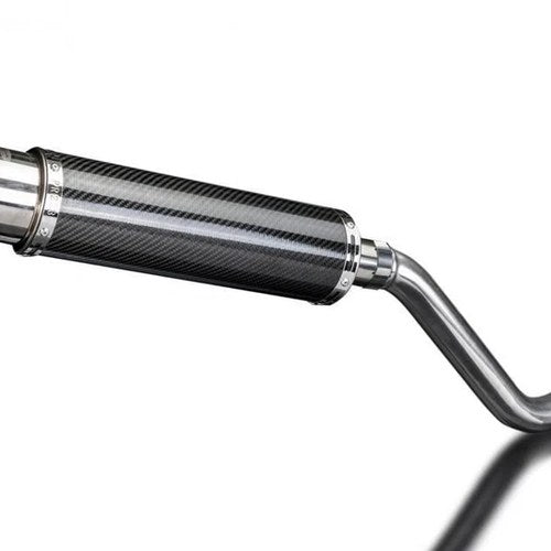 Delkevic 14" Carbon Round Slip-On Exhaust Muffler - Suzuki DR650SE - 1996-2024