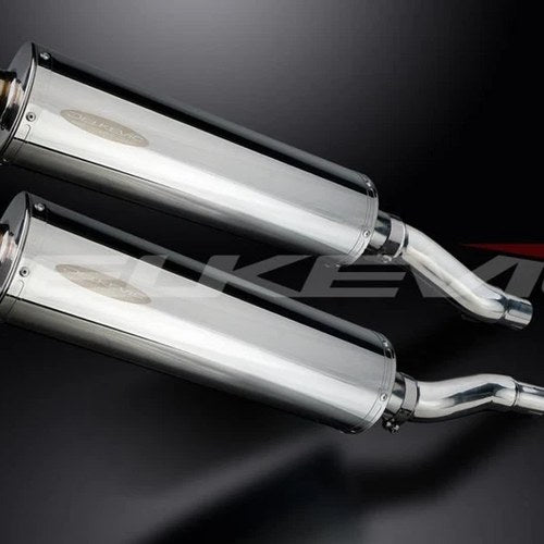 Delkevic 18" Stainless Mufflers - Kawasaki Ninja 500 EX500 1987-2009 Exhaust