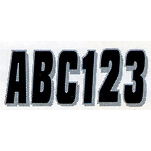 Hardline BLKSI320 3" Block Letter & Number Black/ Silver