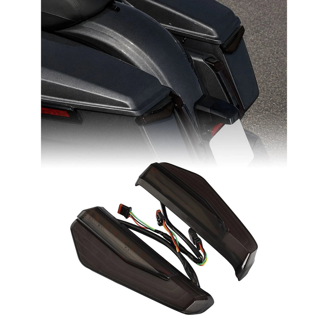 Smoke Saddlebag LED Run Brake Turn Lights Fit For Harley Road Glide 2024-2026