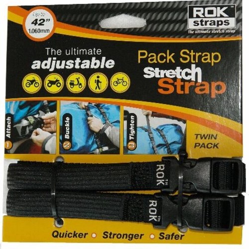 Rok Straps Adjustable Pack Strap Stretch Strap Twin Pack 42" length