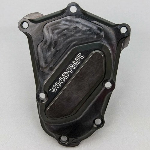 BMW 2014-2020 S1000R Woodcraft Right Side Crankshaft Engine Cover - Black Plate