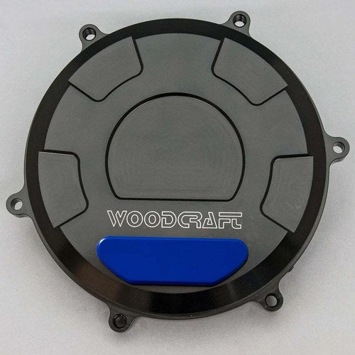 Ducati 2011-2017 1199 Panigale Woodcraft Right Side Clutch Cover - Blue Plate