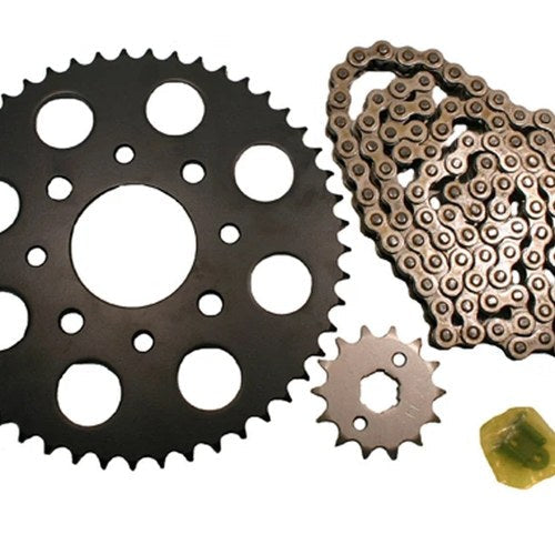 Honda XL100, 1977-1978, Chain and 14/49 Sprocket Set - XL 100