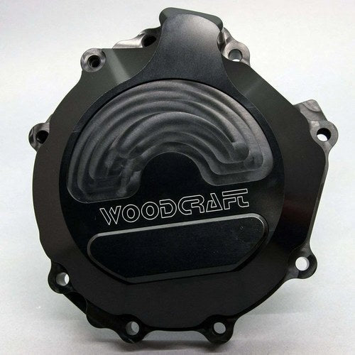 Woodcraft 2006-2010 Kawasaki ZX10R Left Side Engine Stator Cover - Black Plate