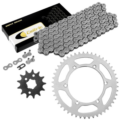 Drive Chain & Sprockets Kit for Kawasaki KDX200 1984 1985 1986 1987 1988