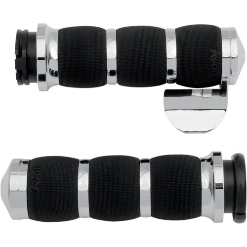 Avon Air Cushion Grips for H-D Motorcycles Cable Throttle (THROTTLE Boss Chrome)