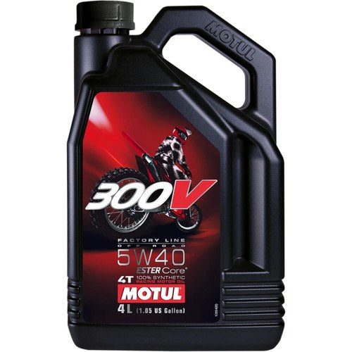 Motul 300V Full-Synthetic 4-Stroke Off-Road Racing Motor Oil | 5W-40 | 4 Liter
