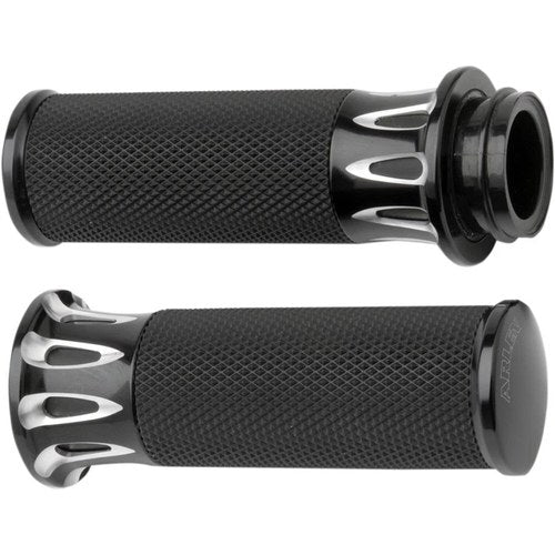 Arlen Ness - 07-319 - Fusion Series Grips, Deep Cut - Black