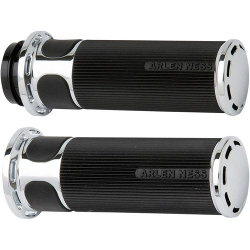 Arlen Ness - 07-302 - Fusion Series Grips, Slot Track - Chrome