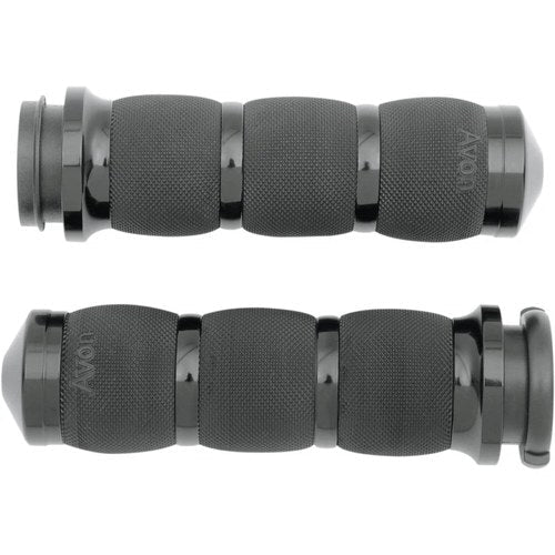 Avon Air Cushion Grips for H-D Motorcycles Fly-By-Wire Throttle (Anodized Black)