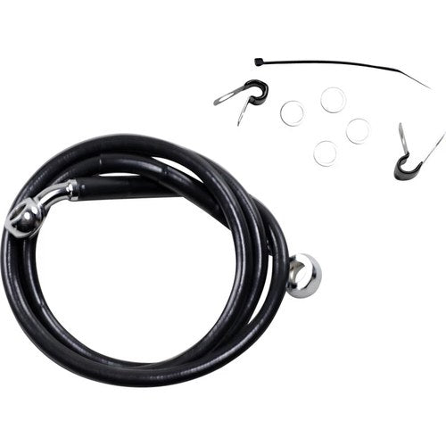 Drag Specialties +2" Brake Line - Front - Black Vinyl - 04-10XL | 660310-2BLK