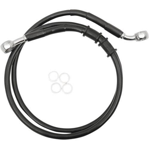Drag Specialties Extended Length Front Brake Line - XL - Black +8" | 614771-8BLK