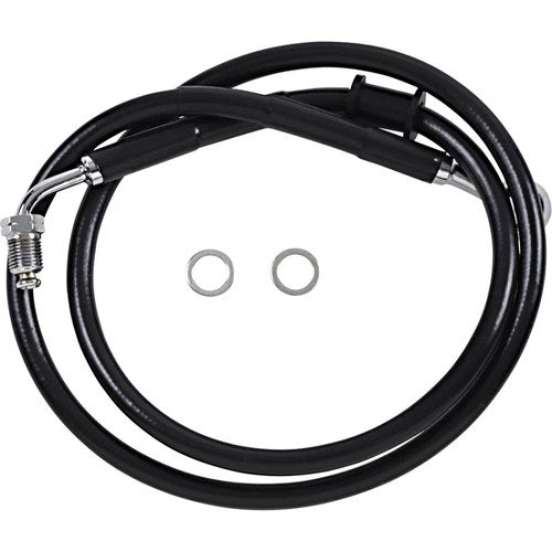 Drag Specialties Brake Line - 18- Softail - Black +10" | 618620-10BLK