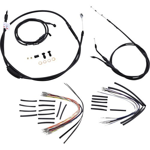 Burly Brand Complete Black Vinyl Handlebar Cable/Brake Line Kit | B30-1038
