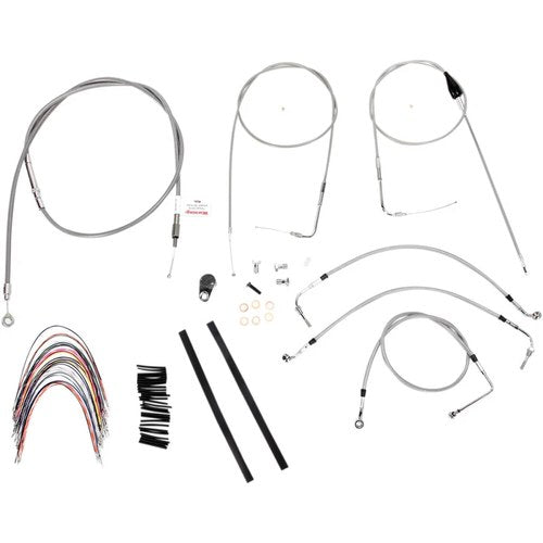 Burly Brand Complete Stainless Braided Handlebar Cable/Brake Line Kit | B30-1088