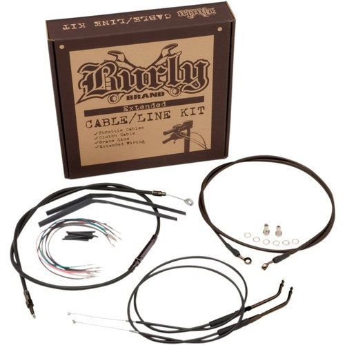 Burly Brand Complete Black Vinyl Handlebar Cable/Brake Line Kit | B30-1125