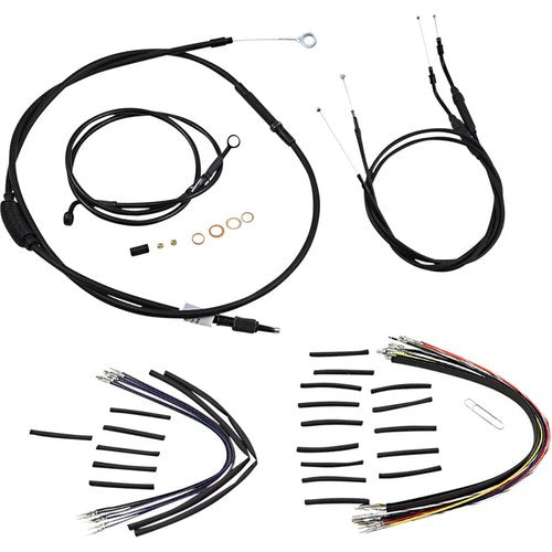 Burly Brand Black Vinyl Jail Bar Cable Kit For 12" Handlebars | B30-1147