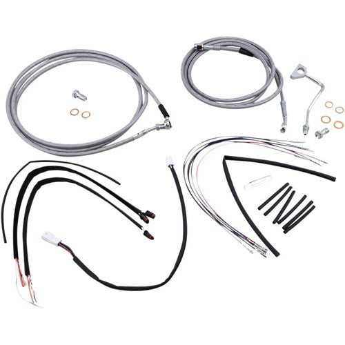 Burly Brand Complete Stainless Braided Handlebar Cable/Brake Line Kit | B30-1161