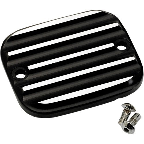Joker Machine Black/Silver Finned Front Brake Master Cylinder Cover | 951019-2