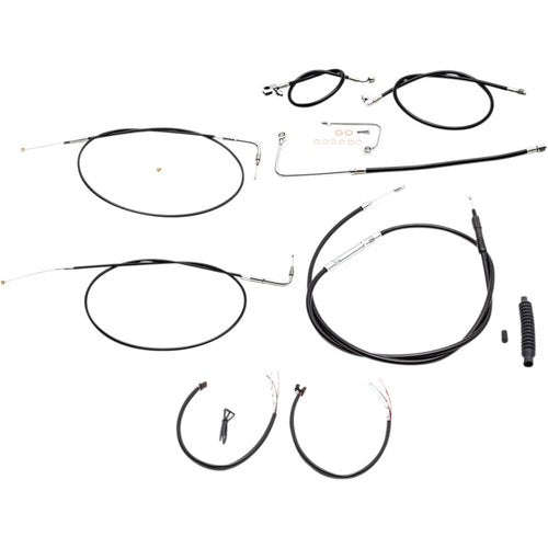 LA Choppers Complete Braided Handlebar Cable/Brake Line Kit | LA-8151KT2A-16B