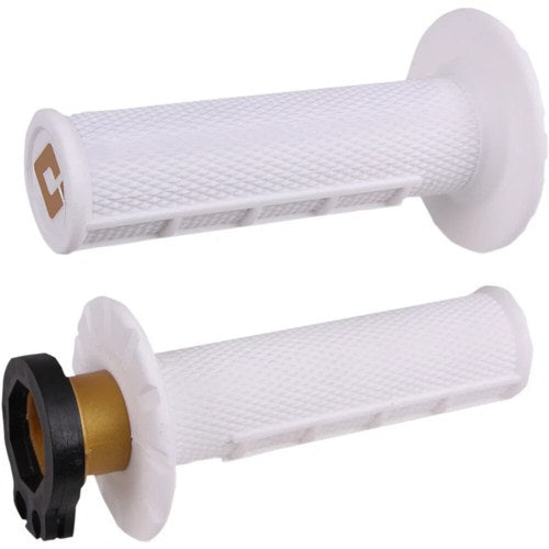 Odi White Half Waffle MX Grips | H36HWW
