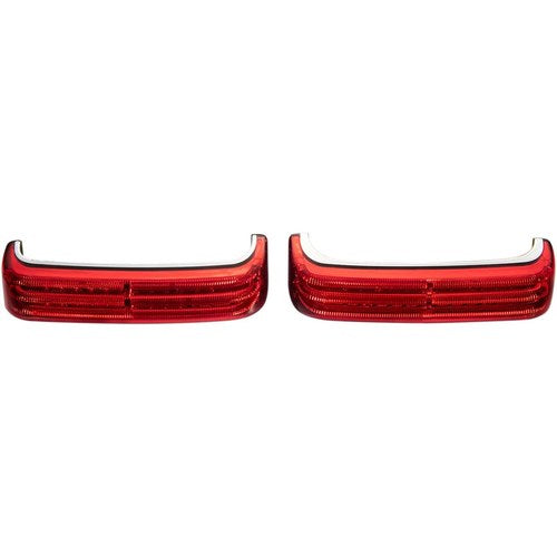 Custom Dynamics Saddlebag LED Lights - Sequential - Chrome/Red | PB-SBSEQ-BCM4CR
