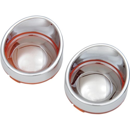 Drag Specialties Visor-Style Bezel/Lenses - Amber/Mirror | L22-6828AC
