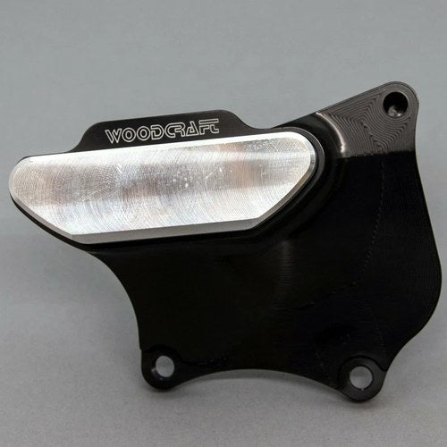 Kawasaki 2009-2025 ZX6R Woodcraft Right Side Case Cover Protector - Silver Plate