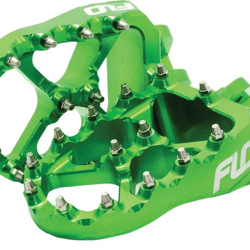 Flo Motorsports Pro Series Footpegs, Green | FPEG-792G
