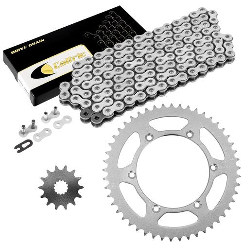 Drive Chain & Sprockets Kit for Kawasaki KLX300R KLX300A 2003 2004-2007 White