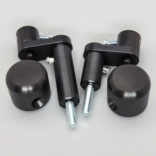 Kawasaki 2019-2023 Z400 Woodcraft Racing Frame Sliders - Black Pucks