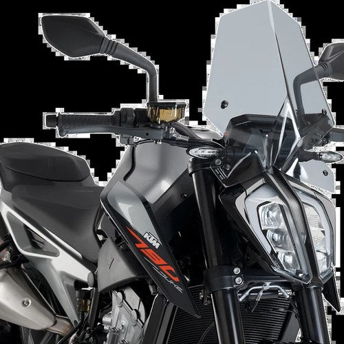 KTM 2018-2023 790 890 Duke Puig Windscreen Next Gen Naked Sport Smoke 16 1/4"