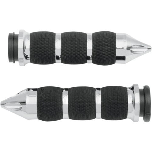 Avon Air Cushion Grips for H-D Motorcycles w/Fly-By-Wire Throttle (SPIKE Chrome)