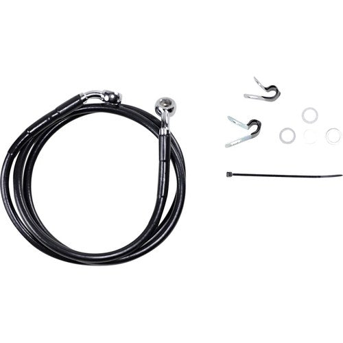 Drag Specialties +6" Brake Line - Front - Black Vinyl - 04-10XL | 660310-6BLK