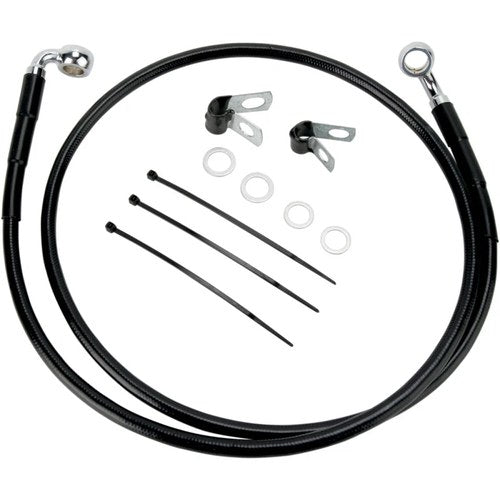 Drag Specialties +8" Brake Line - Front - Black Vinyl - FXDL01-5 | 640110-8BLK