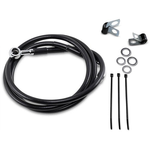 Drag Specialties +4" Brake Line, Front - Black Vinyl - Fxdwg 93-05 | 640115-4BLK