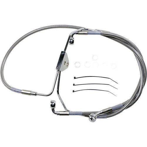 Drag Specialties +4" Brake Line - Front - Stainless Steel - 08-13 FL | 620085-4