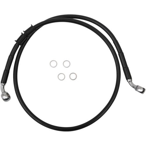 Drag Specialties Extended Length Front Brake Line - XL - Black +6" | 614760-6BLK