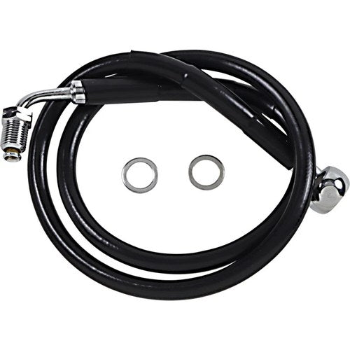 Drag Specialties Brake Line - 18- Softail - Black +6" | 618601-6BLK