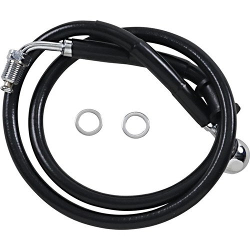 Drag Specialties Brake Line - 18- Softail - Black +6" | 618604-6BLK